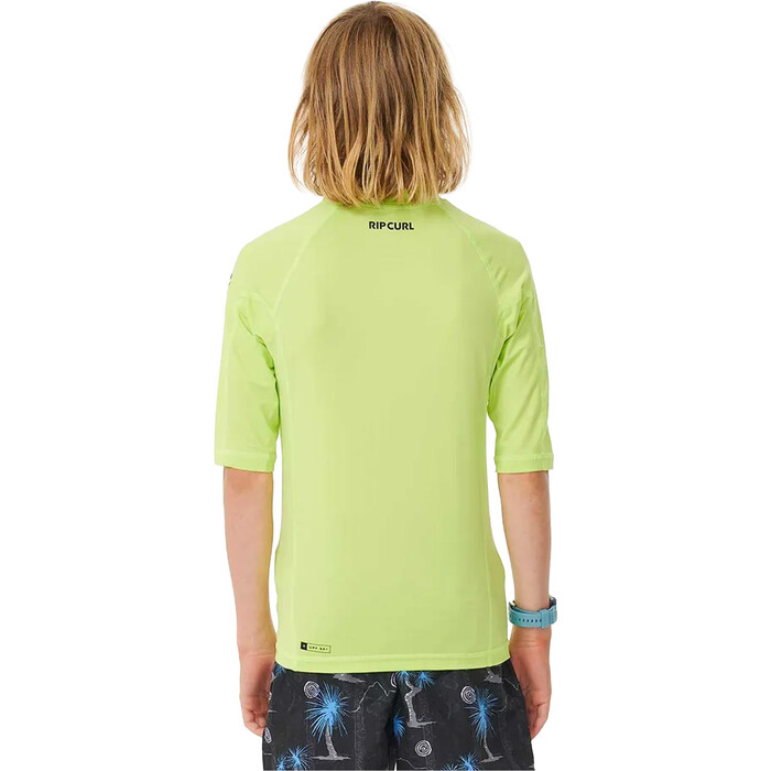 2024 Rip Curl Chicos Brand Wave UPF Chaleco De Lycra De Manga Corta 121BRV - Lime